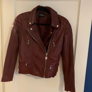 Gorgeous burgundy Doma leather jacket